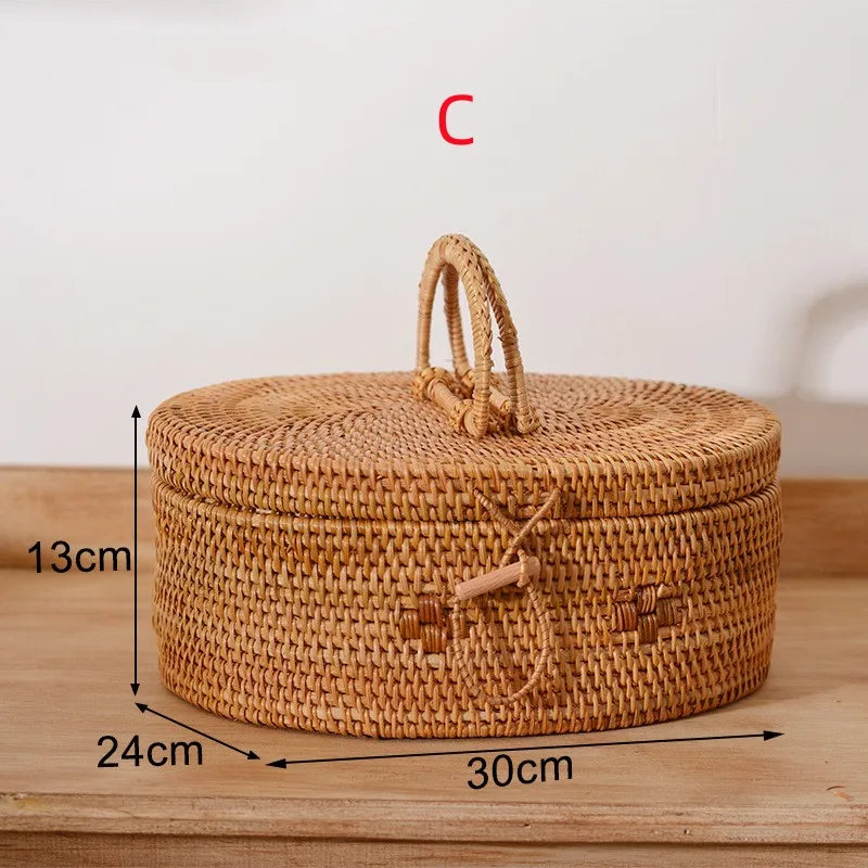 panier de rangement en rotin pour aliments et thé - vue 5 sur 16