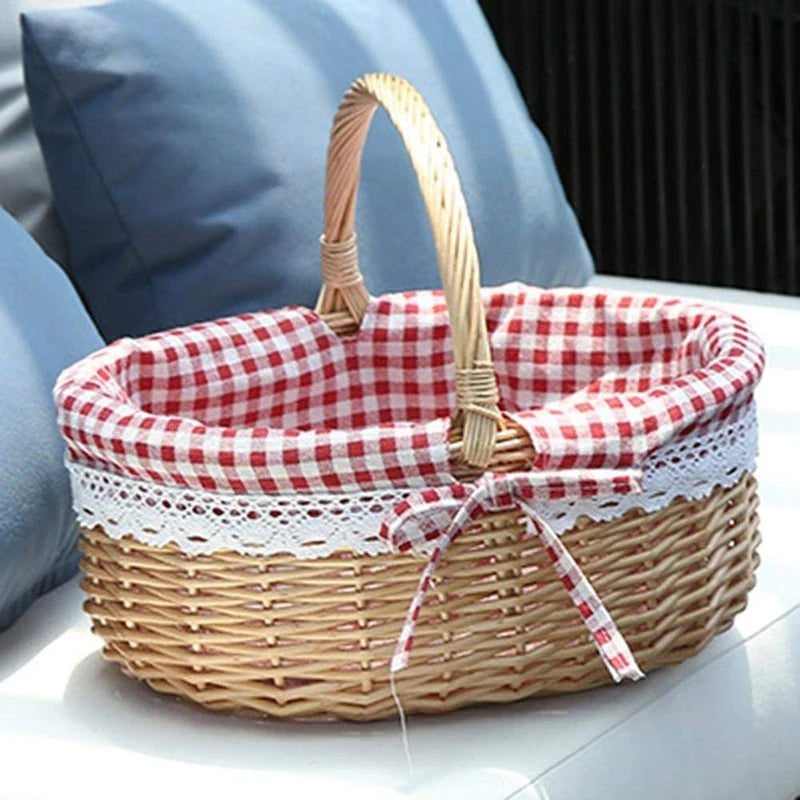 panier en osier ovale pour pique-nique mariage ou cadeau - vue 8 sur 7