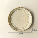 Assiettes plates ceramique relief retro style gastronomique