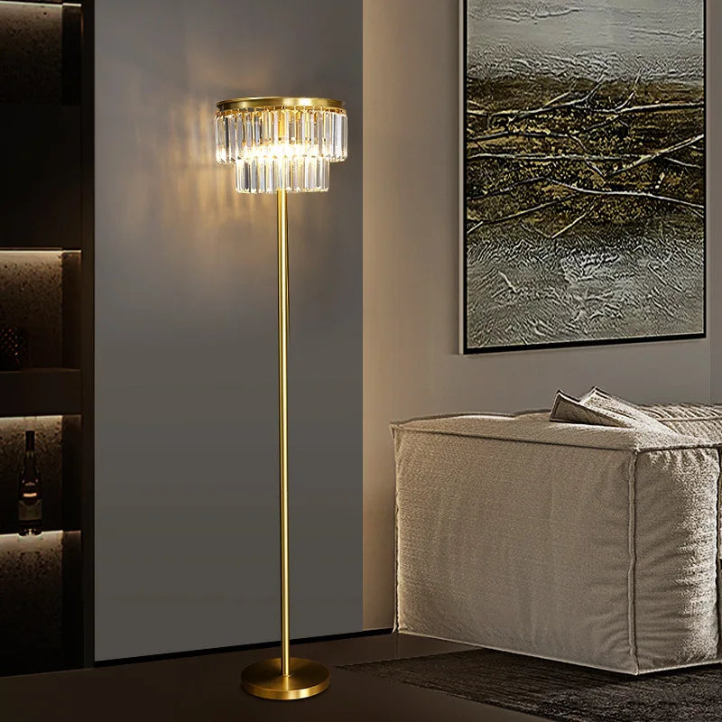 lampadaire moderne en verre et cuivre pour tous les espaces - vue 5 sur 7