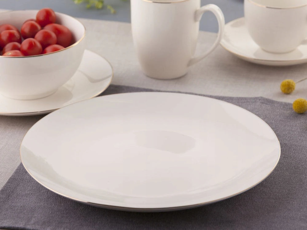 Assiette plate céramique motif cloche bordure 26cm
