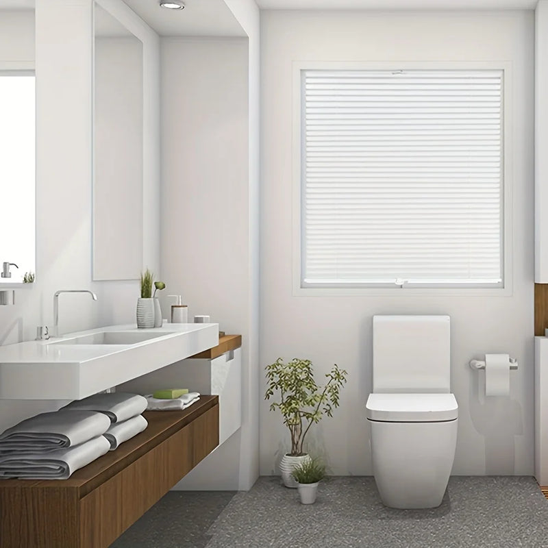 Store plissé occultant sans perçage pour fenêtre