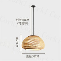 lustre en bambou tricoté à la main suspension décorative pour maison