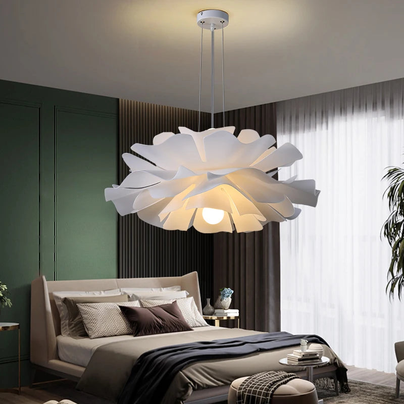 Nordique chambre fleur lustre créatif mode fille chambre lampe moderne simple salle à manger salon décoration lustre - vue 3 sur 9