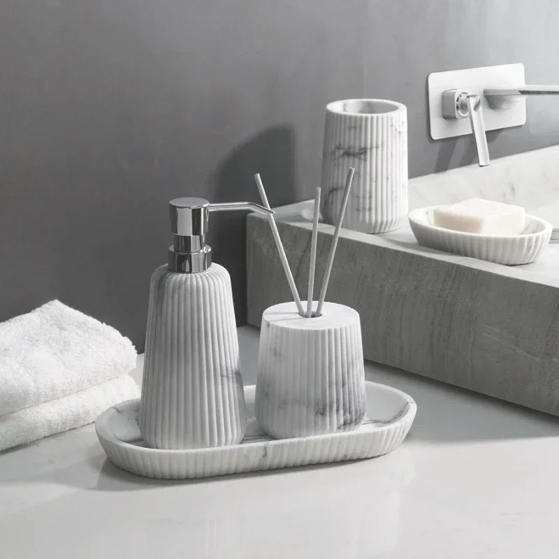 accessoires de salle de bain en grès pour rangement et décoration - vue 6 sur 24
