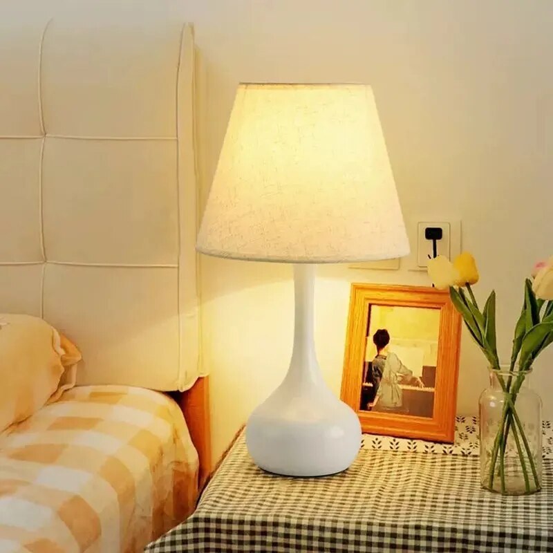Lampes LED nordique modernes abat-jour en tissu - vue 5 sur 10