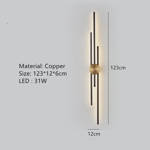 applique murale minimaliste en laiton led pour restaurant - vue 11 sur 18