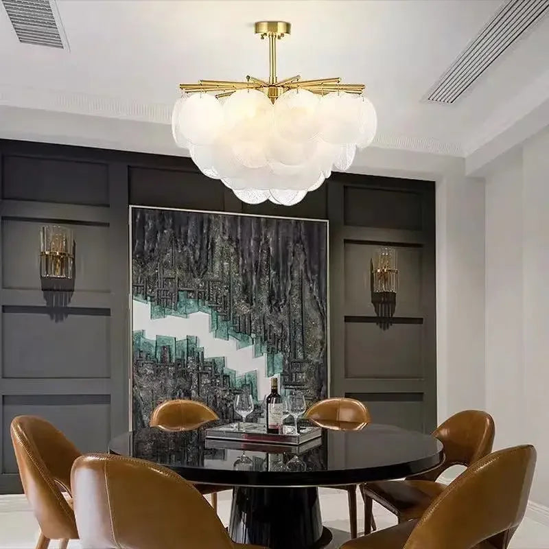 lustre en verre nordique en fer pour décoration de luxe - vue 3 sur 9
