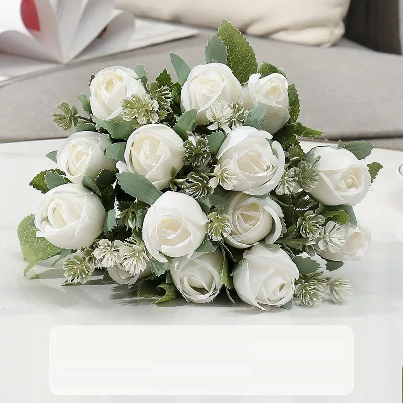 décoration florale en soie roses artificielles pour intérieur et extérieur - vue 6 sur 14
