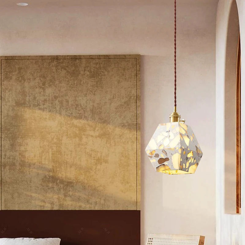Industrial Style Concrete Pendant Light Fixture, Eco-friendly chandeliers are suitable for bedside, restaurant, café, etc - vue 5 sur 10