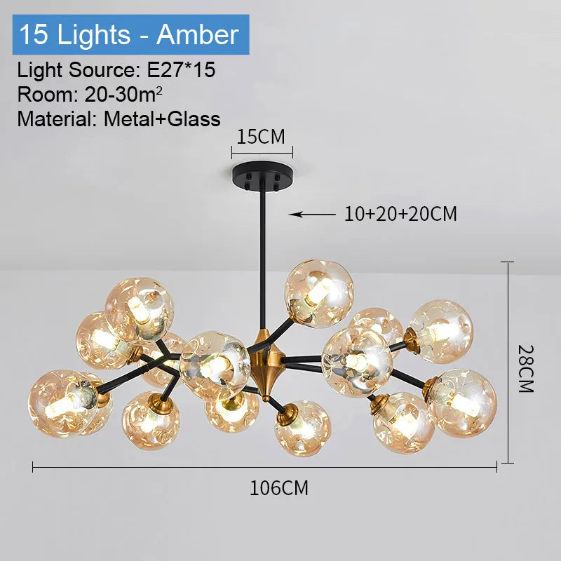 lustre industriel en verre pour intérieur élégant et moderne - vue 13 sur 14