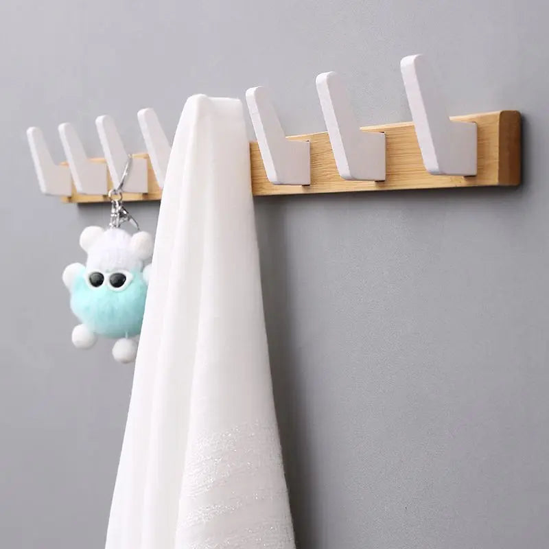 portemanteaux muraux en bois massif pour vêtements suspendus - vue 2 sur 10