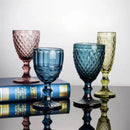 Verre à vin relief épais style rétro européen