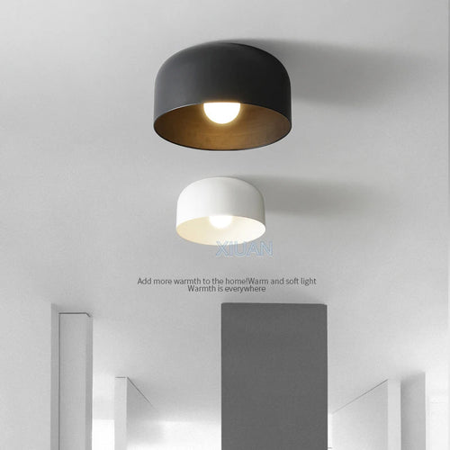 Lampes de plafond noires blanches modernes LED E27 plafonnier d'entrée pour balcon allée hôtel couloir éclairage lampes en fer en métal 220 V