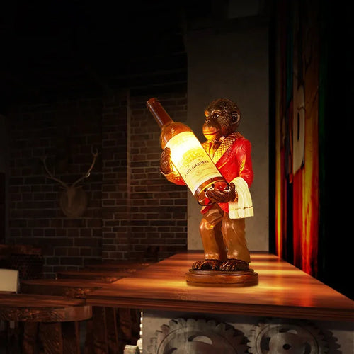 lampe de singe rétro en résine pour déco vintage et loft - vue 4 sur 8