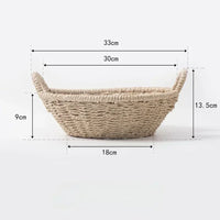 panier de rangement écologique en corde de papier et rotin