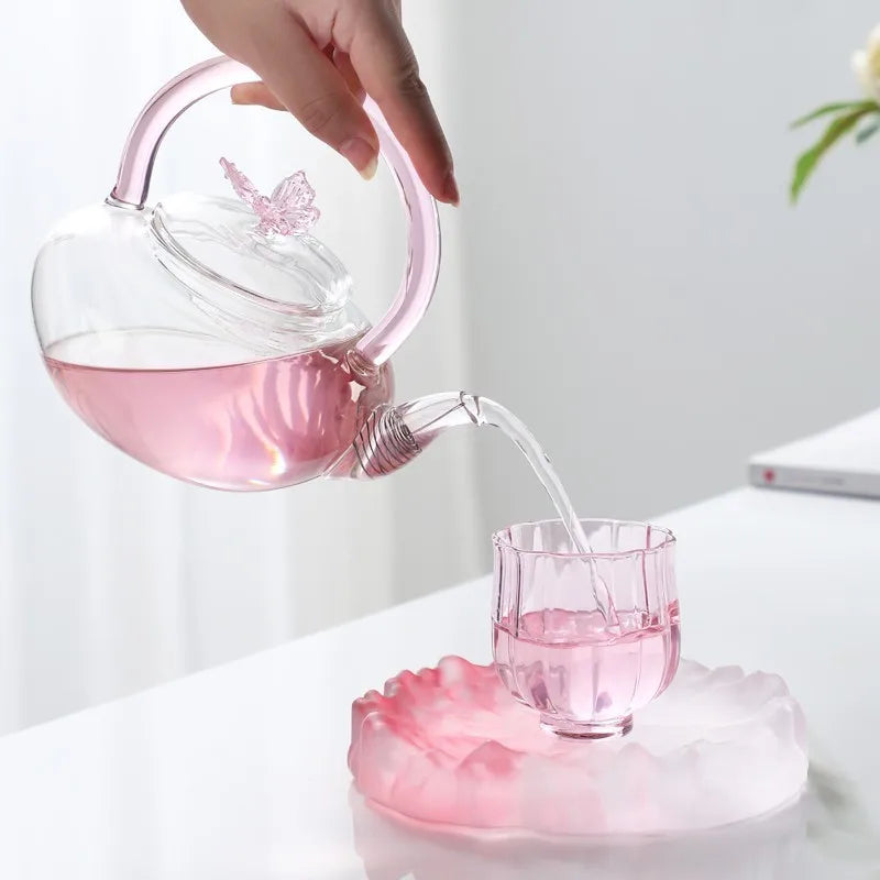 Theiere papillon verre borosilicate resistant chaleur 500ml - vue 3 sur 7