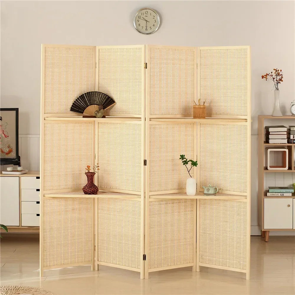 paravent mobile en bois massif moderne et élégant - vue 5 sur 5