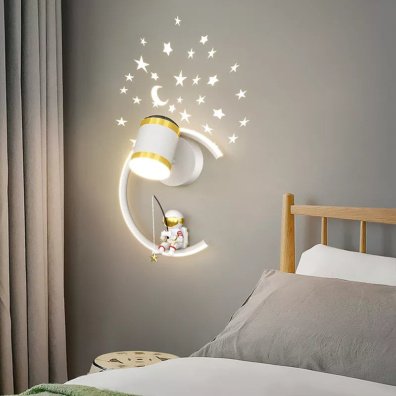 Applique murale minimalistes modernes de luxe salon allée escalier lune planète astronaute lampe nordique chambre chevet applique