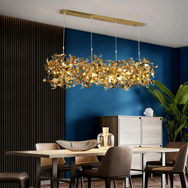 suspension design moderne en acier inoxydable pour intérieur