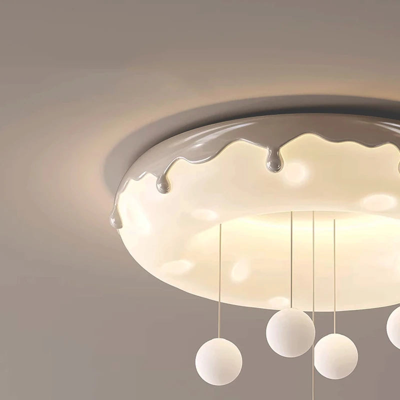 Macron Coloful Donuts Lamp 42cm 52cm Bedroom Ceiling Light White Pink Green Coffee Children‘s Room Chandelier Lights Indoor LED - vue 7 sur 23