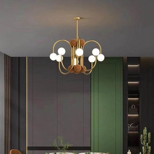 Suspension moderne led design dorée
