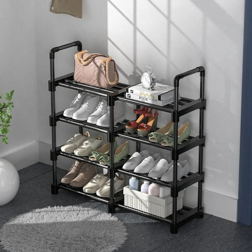 étagère à chaussures multicouche gain de place en métal - vue 6 sur 11