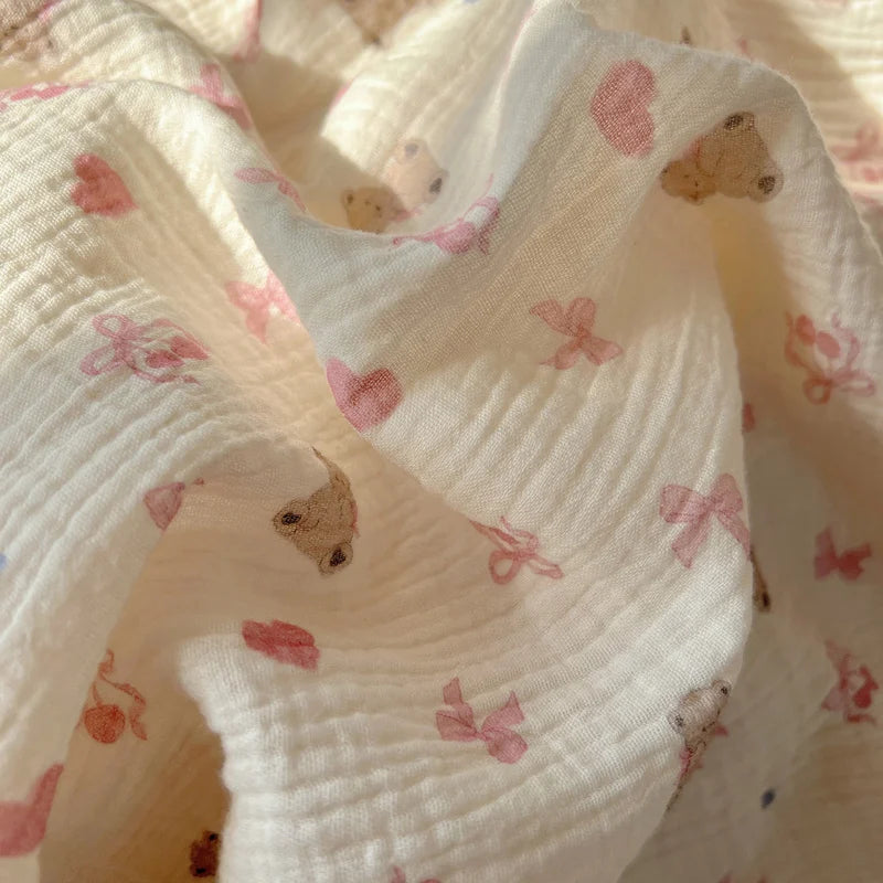 plaid coton gaufré motifs carreaux enfants été maison - vue 6 sur 6