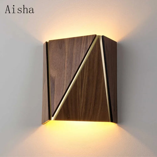 applique murale en noyer design japonais en bois massif - vue 2 sur 7