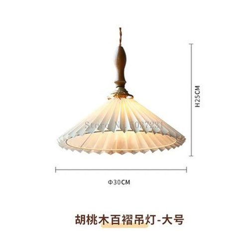 lustre plissé rétro japonais en noyer nordique pour intérieur - vue 14 sur 14