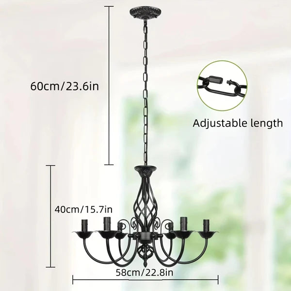 lustre vintage en fer forgé suspension métallique suspendue