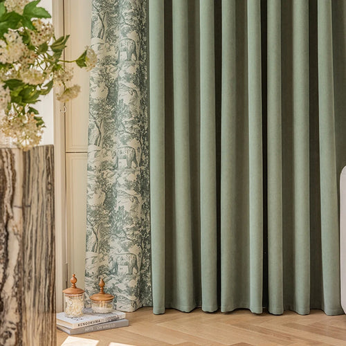Rideau occultant thermique motif floral style moderne salon chambre