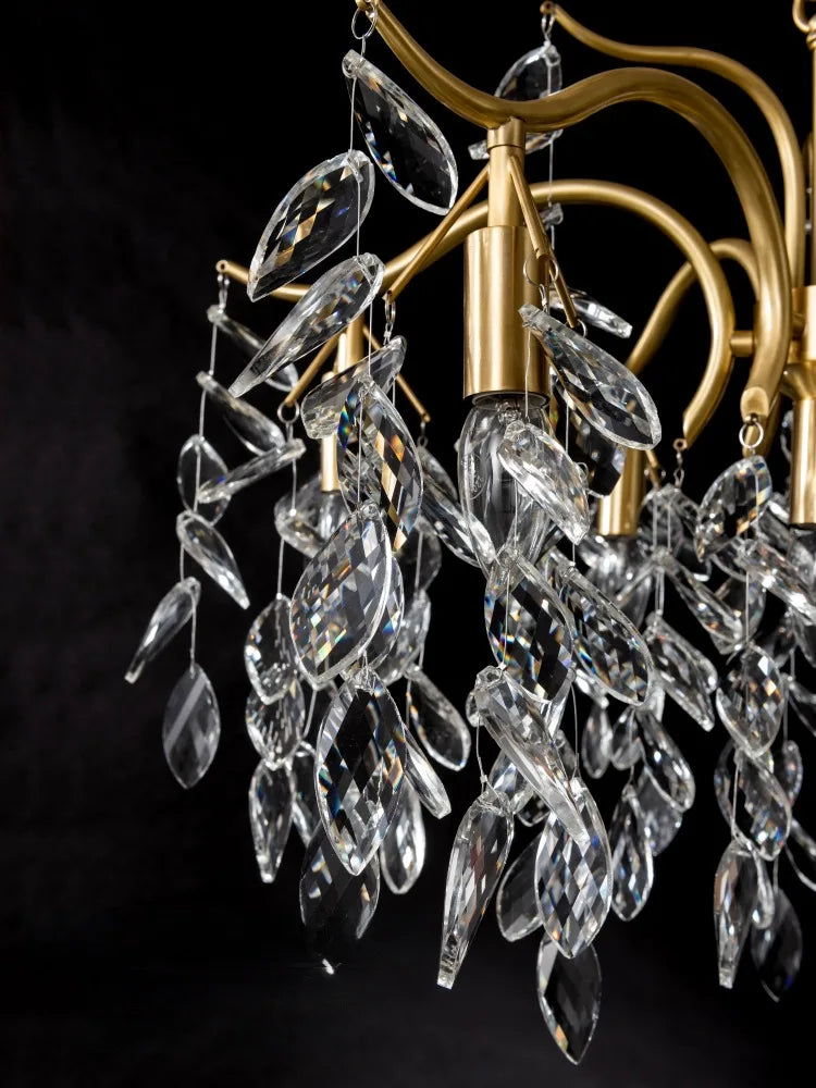 lustre en cristal rétro français style américain pour ambiance romantique - vue 6 sur 9