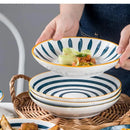 Assiette ronde porcelaine style japonais profonde 18 cm