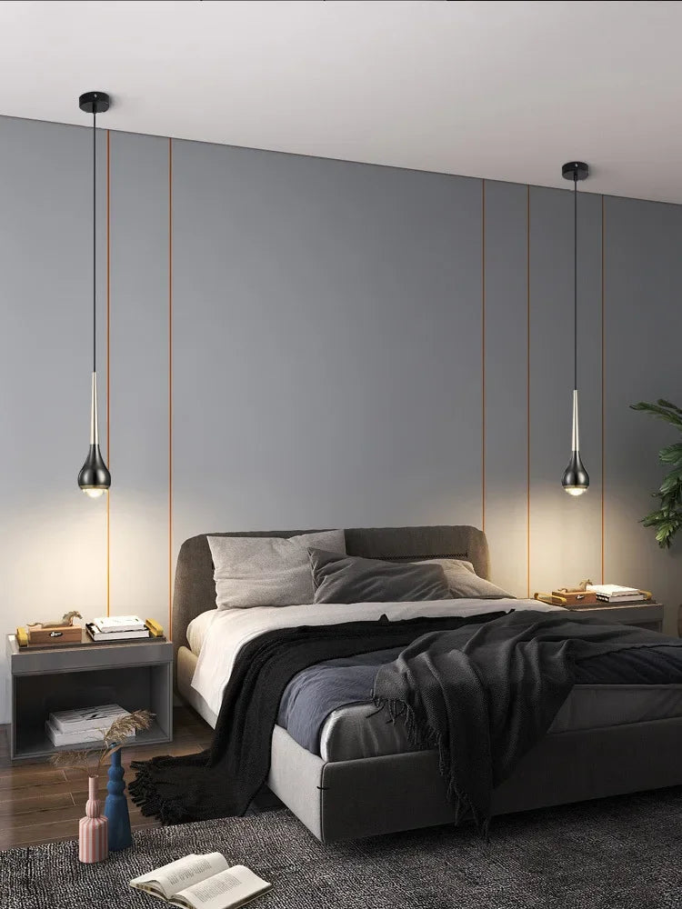 Lamp Minimalist Design Modern Pendant Light, LED Pendant Lighting For Bedroom Living Room Bathroom, Restaurant Single Hanging - vue 6 sur 7