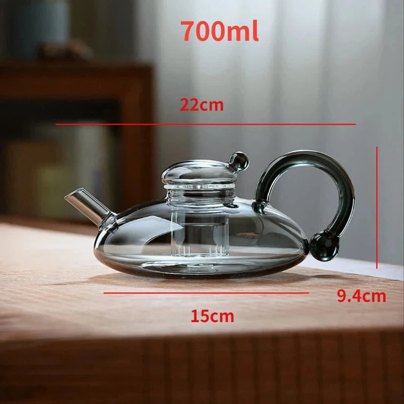 Theiere verre borosilicate resistante chaleur usage cuisine maison - vue 7 sur 7
