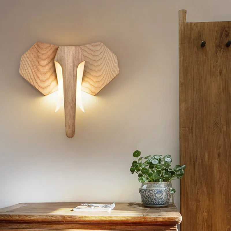 Applique murale LED rétro en bois - vue 3 sur 8