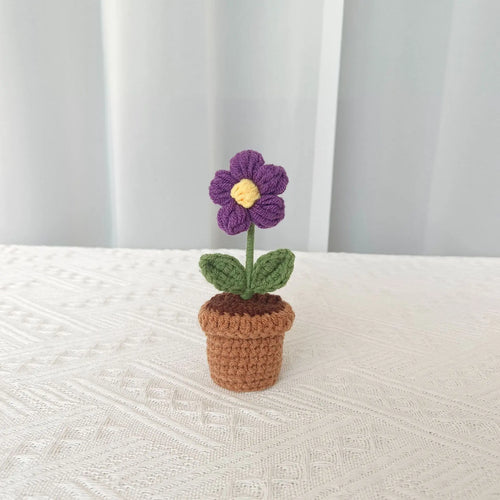 plante en pot tricotée à la main pour cadeau décoratif de saint valentin - vue 18 sur 19