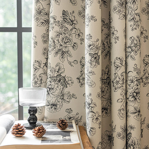 Rideau occultant imprimé style europeen pour chambre salon