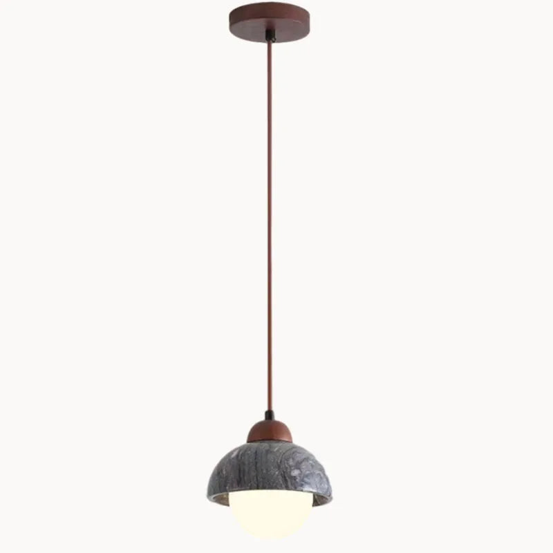 lampe suspendue moderne en pierre naturelle et bois pour bar