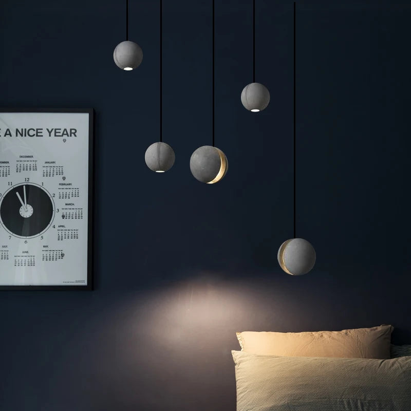suspension ronde en ciment style vintage pour intérieur - vue 4 sur 14