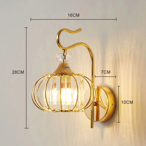 Glass wall lamp, iron art bedside lamp, simple accessories of living room, bedroom and dining room, E27 lamp - vue 7 sur 8