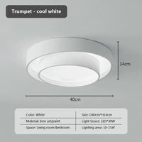 Plafonnier moderne led minimaliste blanc double rond