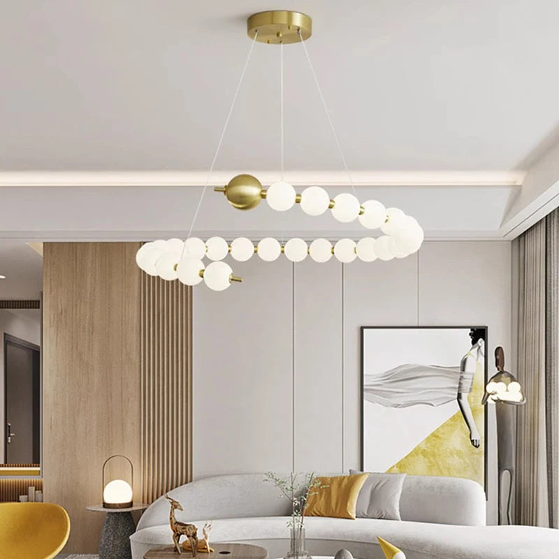 lustre led de luxe moderne pour éclairage intérieur suspendu - vue 3 sur 10