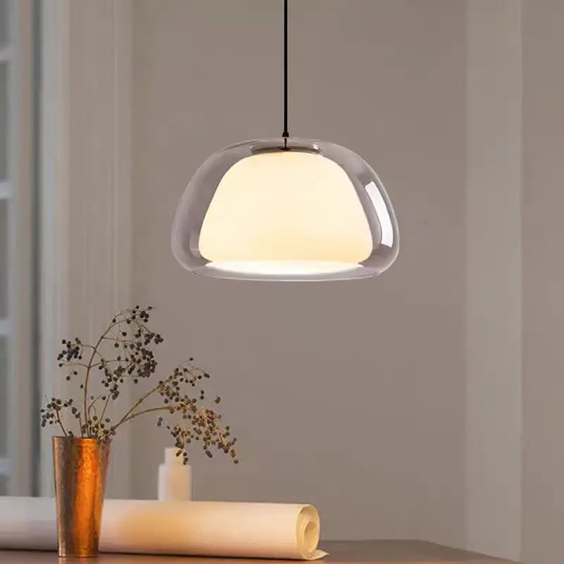 Suspension LED en verre design nordique minimaliste décoratif