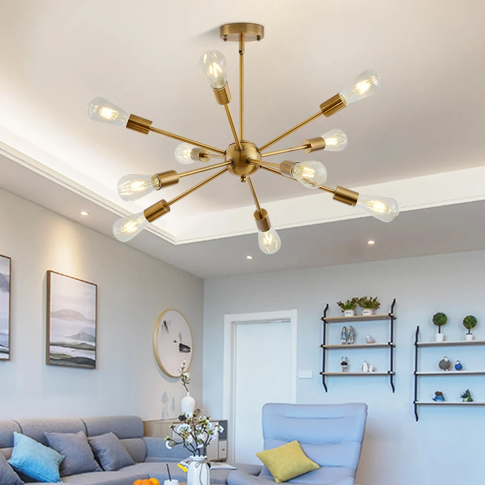 LED moderne Nickel brossé noir Tube lustres en laiton or industriel suspension Lightis pour salon Antique luminaires d'escalier - vue 4 sur 9