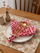 Serviette de table coton vichy petits carreaux cuisine