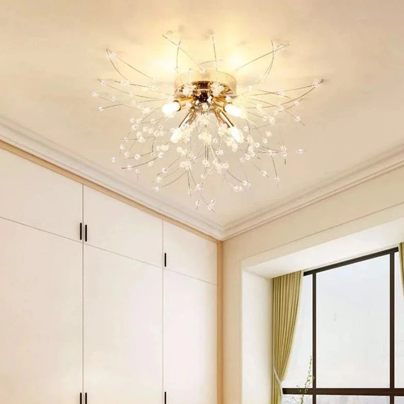 plafonnier nordique en cristal forme pissenlit lustre moderne décoratif - vue 5 sur 14