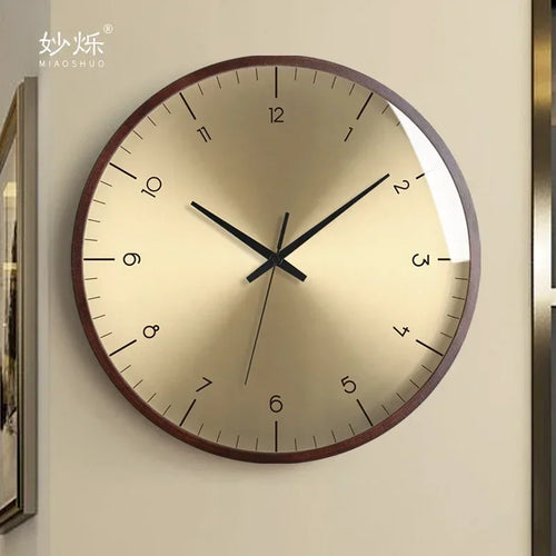 horloge murale design moderne en bois luxe silencieuse décorative idées cadeaux - vue 3 sur 14