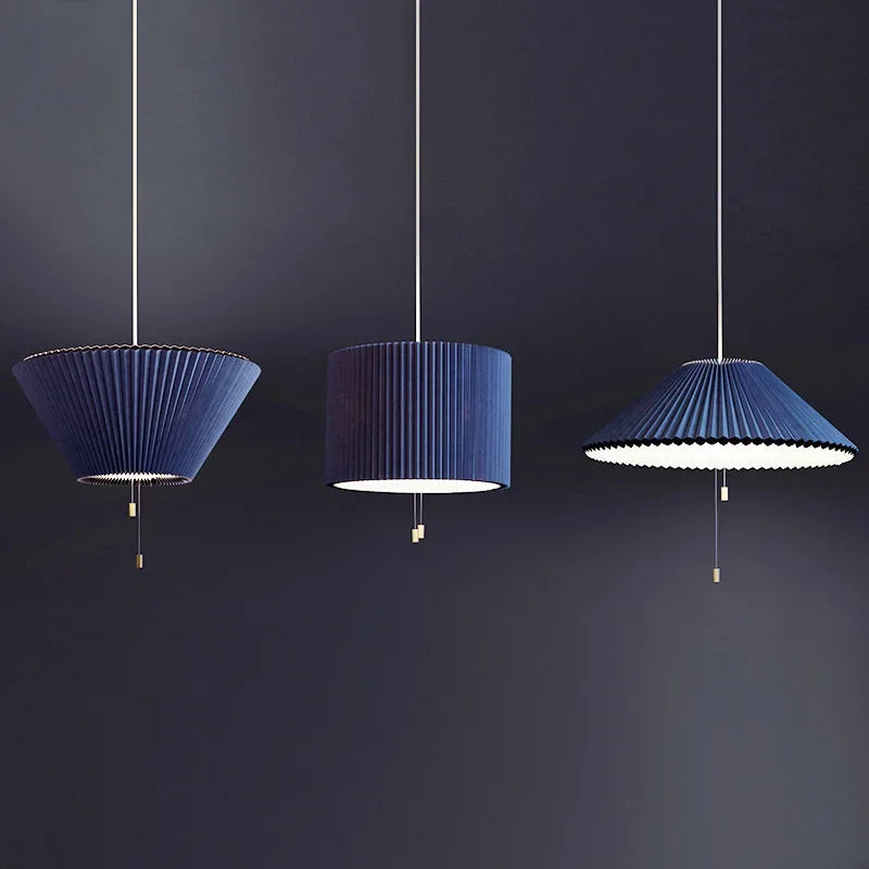 Suspension Art Design plissé déformé tissu parapluie lustres décor à la maison LED d'éclairage pour chambre salon salle à manger - vue 5 sur 9